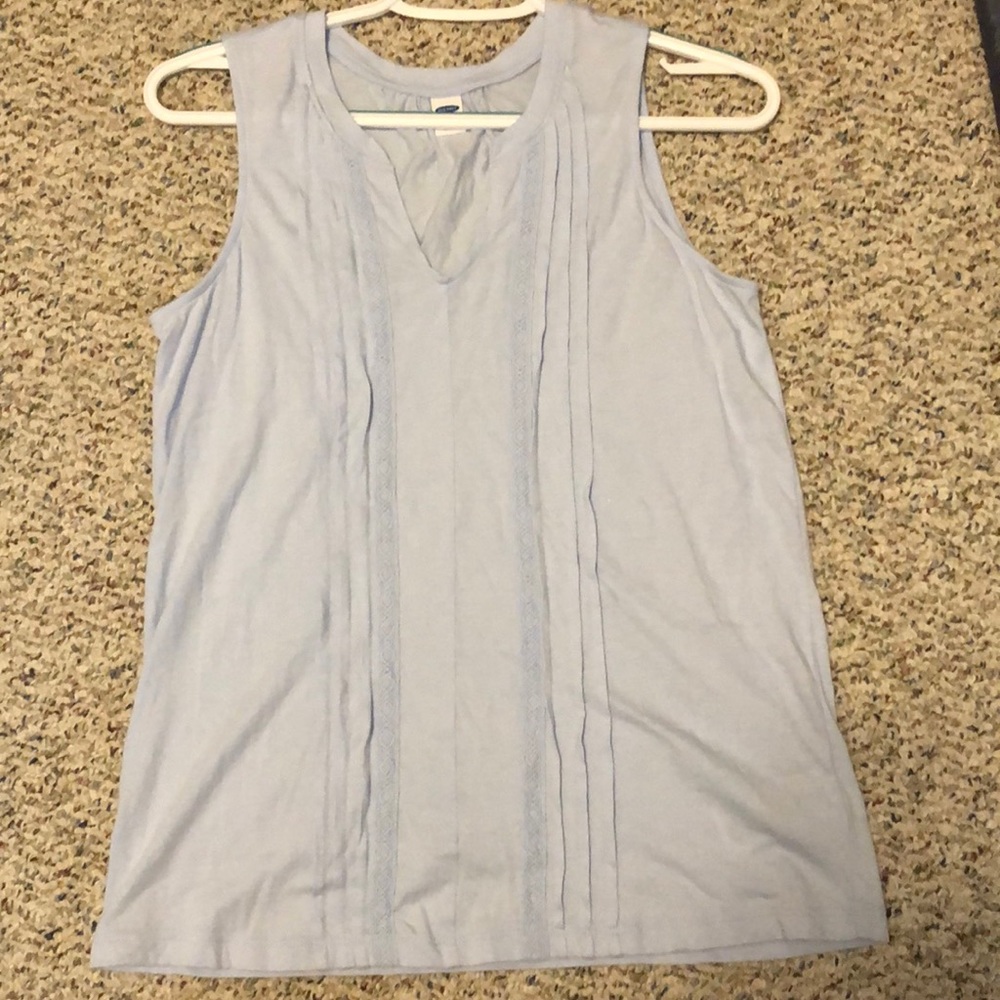baby blue detailed tank top